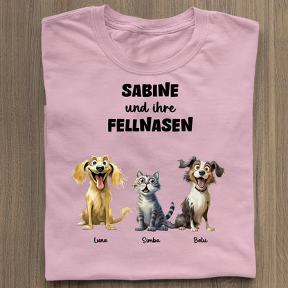 Meine Fellnasen - Organic Women's Shirt (personalisierbar) Serena T-Shirt ST ST Cotton-Pink