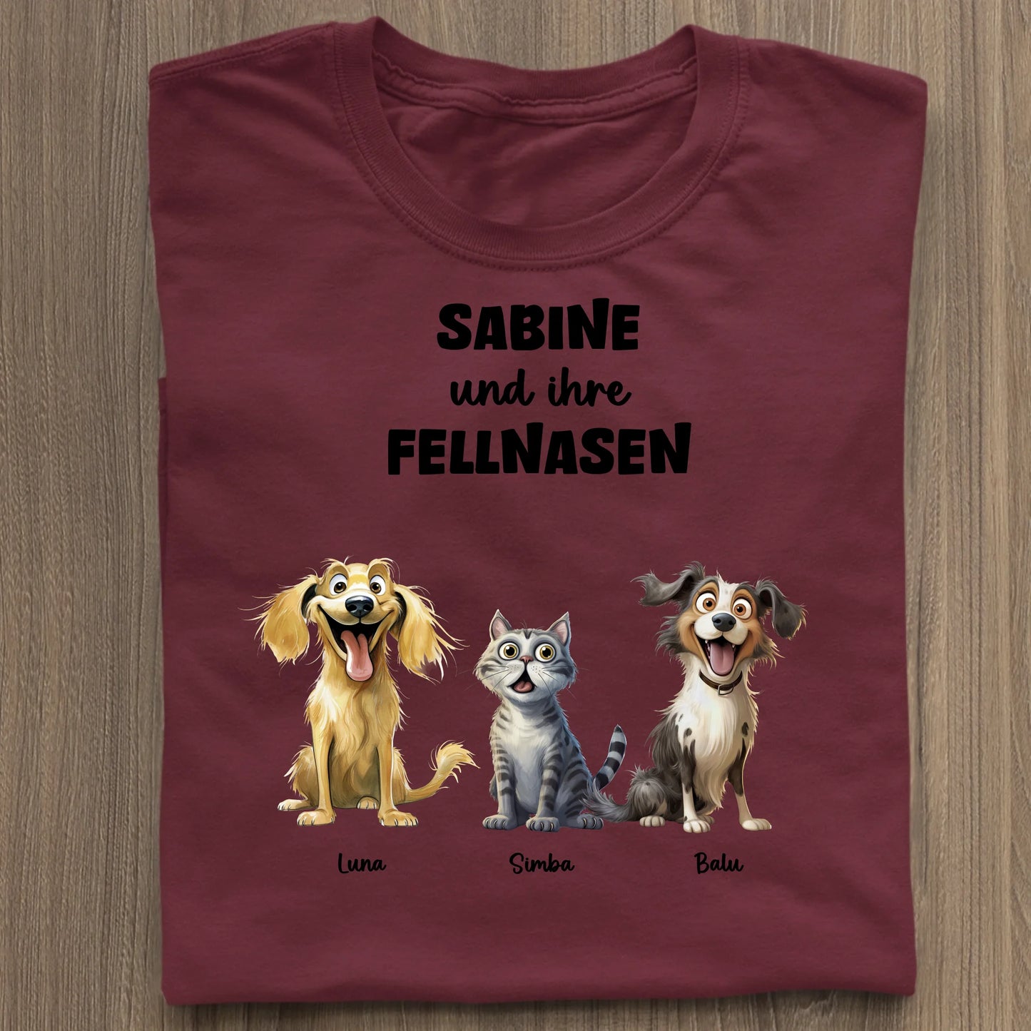 Meine Fellnasen - Organic Women's Shirt (personalisierbar) Serena T-Shirt ST ST Burgundy
