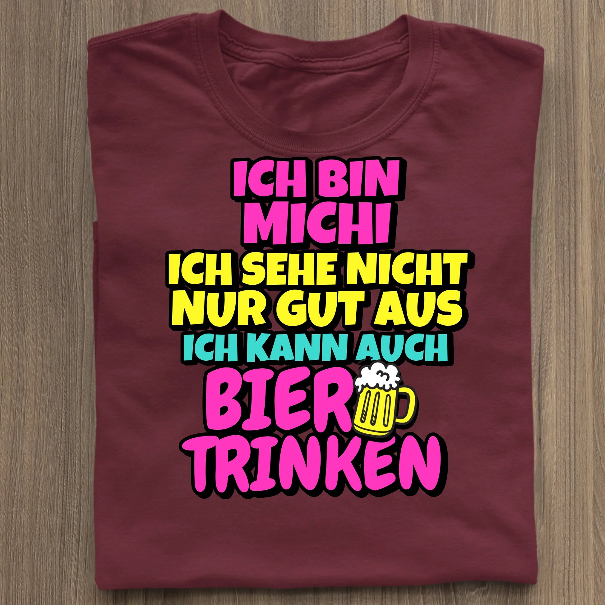Ich kann auch Bier trinken - Organic Women's Shirt (personalisierbar) Serena T-Shirt ST ST Burgundy