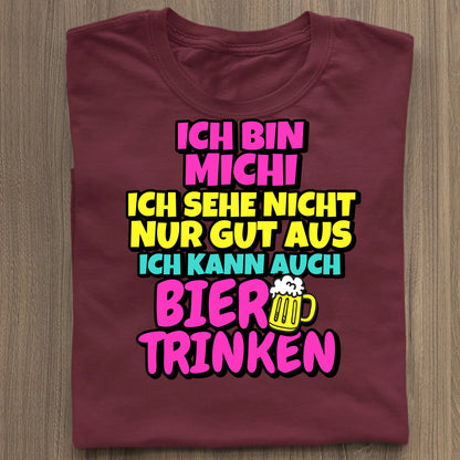 Ich kann auch Bier trinken - Organic Women's Shirt (personalisierbar) Serena T-Shirt ST ST Burgundy