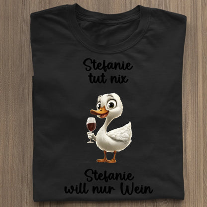 Ich will nur Wein - Organic Women's Shirt (personalisierbar) Serena T-Shirt ST ST Black