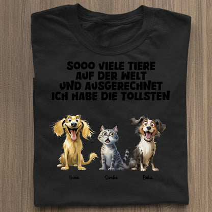 Sooo viele Tiere - Organic Women's Shirt (personalisierbar) Serena T-Shirt ST ST Black