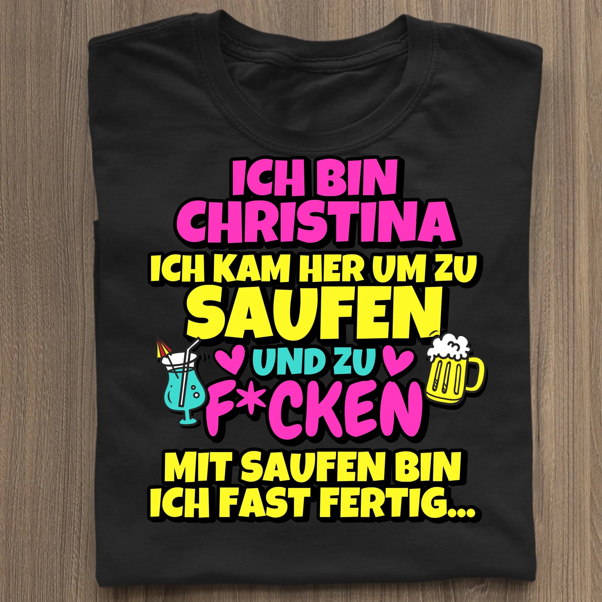 Saufen und f*cken - Organic Women's Shirt (personalisierbar) Serena T-Shirt ST ST Black