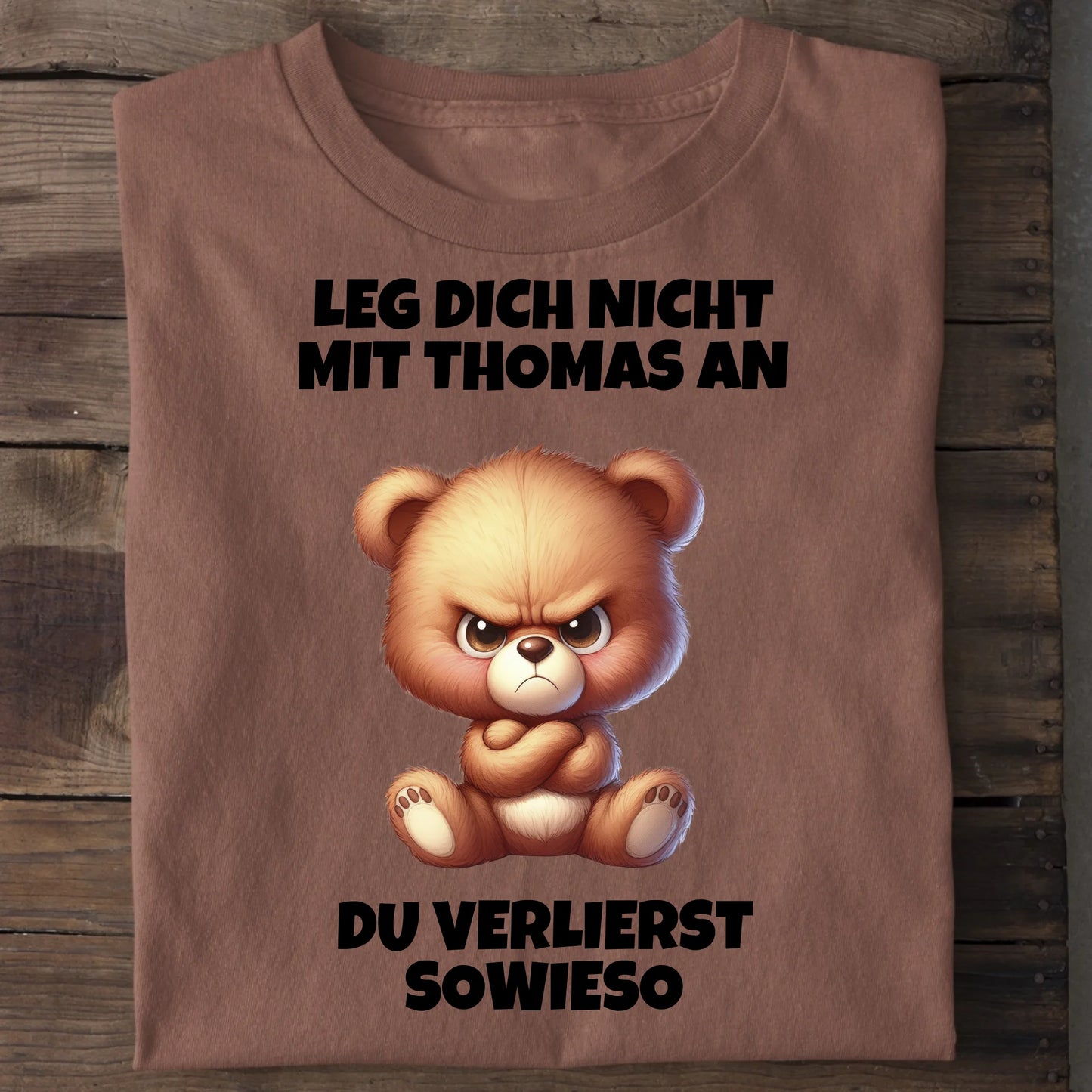 Leg dich nicht mit mir an - Organic Men's Shirt (personalisierbar) Crafter T-Shirt ST ST Heritage-Brown