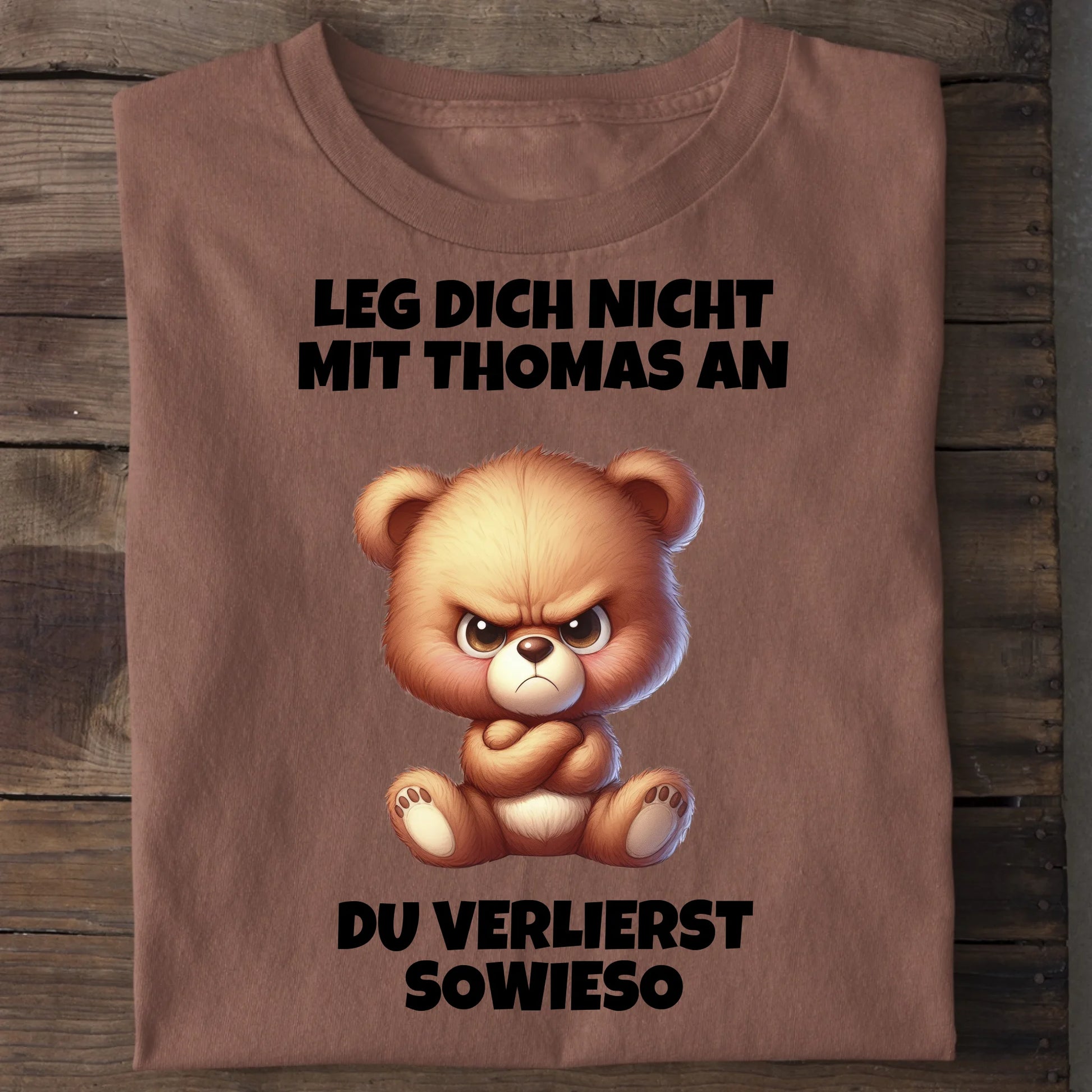Leg dich nicht mit mir an - Organic Men's Shirt (personalisierbar) Crafter T-Shirt ST ST Heritage-Brown