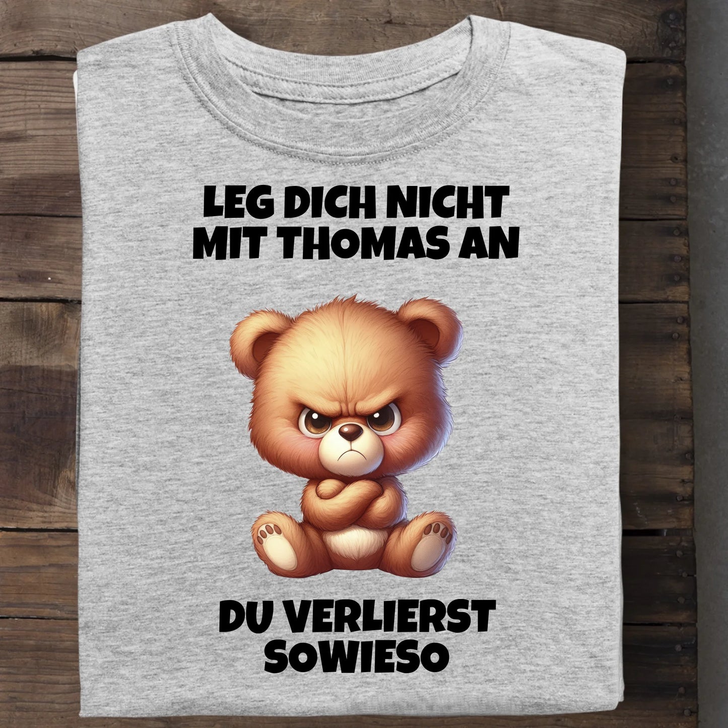 Leg dich nicht mit mir an - Organic Men's Shirt (personalisierbar) Crafter T-Shirt ST ST Heather-Grey