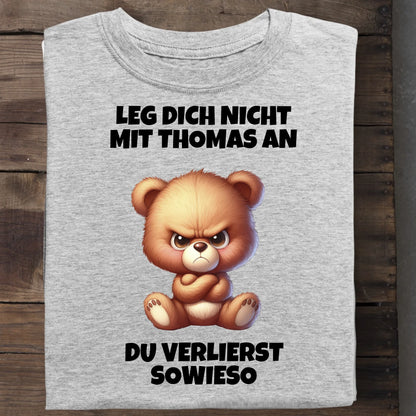 Leg dich nicht mit mir an - Organic Men's Shirt (personalisierbar) Crafter T-Shirt ST ST Heather-Grey