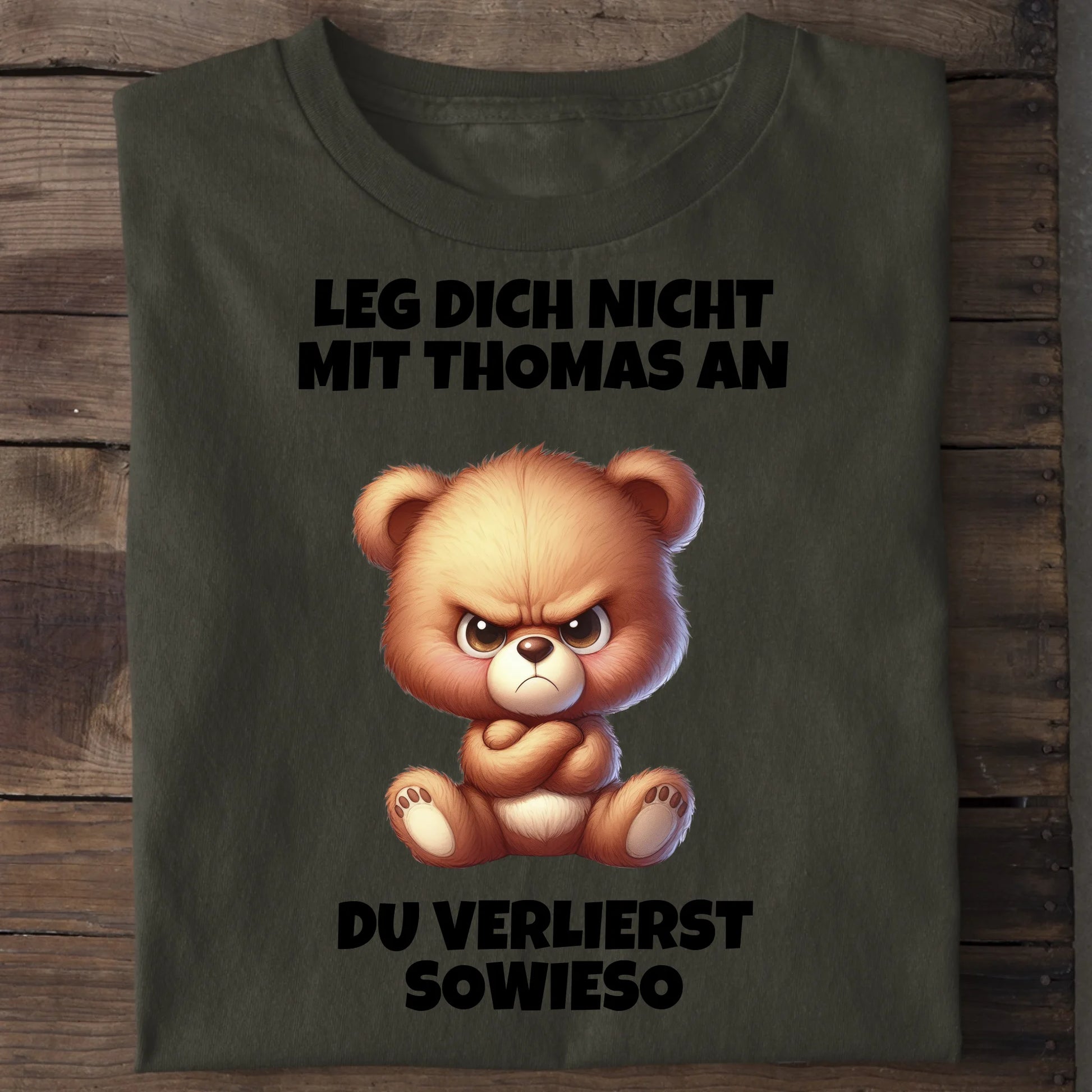 Leg dich nicht mit mir an - Organic Men's Shirt (personalisierbar) Crafter T-Shirt ST ST Khaki