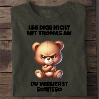 Leg dich nicht mit mir an - Organic Men's Shirt (personalisierbar) Crafter T-Shirt ST ST Khaki