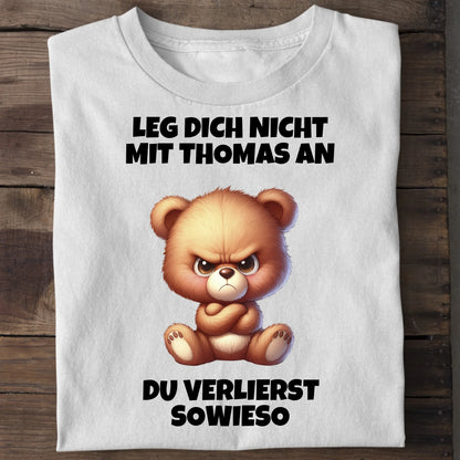 Leg dich nicht mit mir an - Organic Men's Shirt (personalisierbar)