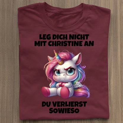 Leg dich nicht mit mir an - Organic Women's Shirt (personalisierbar) Serena T-Shirt ST ST Burgundy