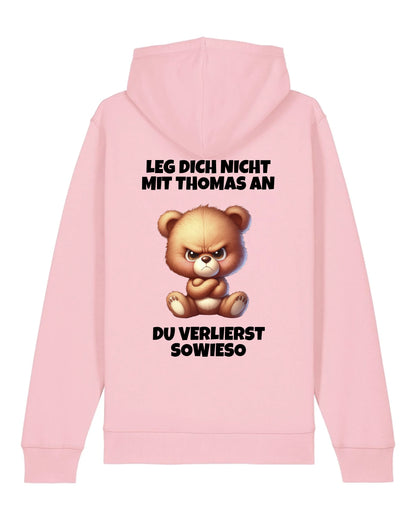Leg dich nicht mit mir an - Organic Unisex Hoodie (personalisierbar) Drummer 2.0 Hoodie ST ST Cotton-Pink