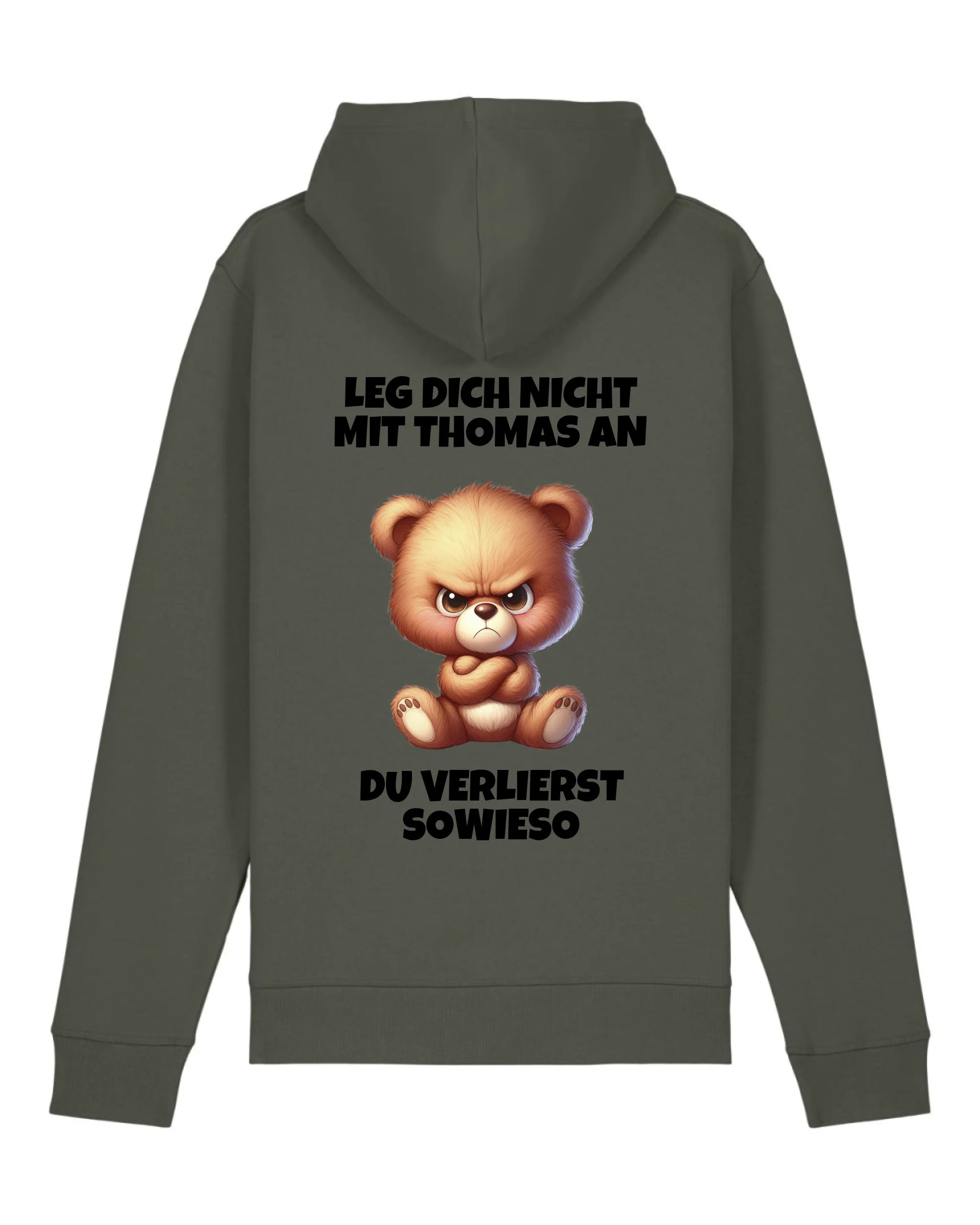 Leg dich nicht mit mir an - Organic Unisex Hoodie (personalisierbar) Drummer 2.0 Hoodie ST ST Khaki
