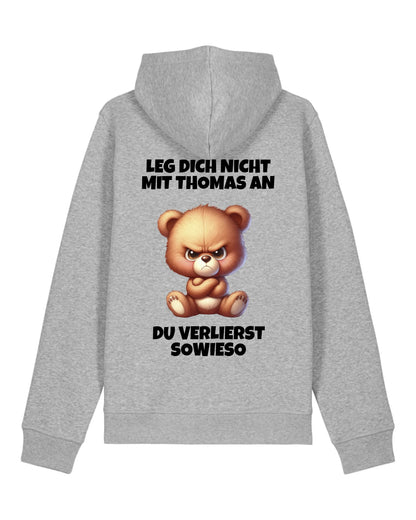 Leg dich nicht mit mir an - Organic Unisex Hoodie (personalisierbar) Drummer 2.0 Hoodie ST ST Heather-Grey