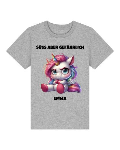 Süß aber gefährlich - Organic Kid's Shirt (personalisierbar) Mini Creator T-Shirt ST ST Heather-Grey