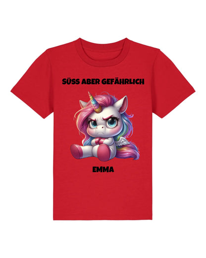 Süß aber gefährlich - Organic Kid's Shirt (personalisierbar) Mini Creator T-Shirt ST ST Red