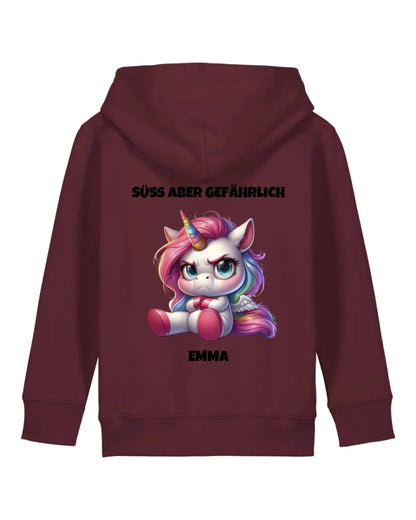 Süß aber gefährlich - Organic Kid's Hoodie (personalisierbar) Mini Cruiser Hoodie ST ST Burgundy