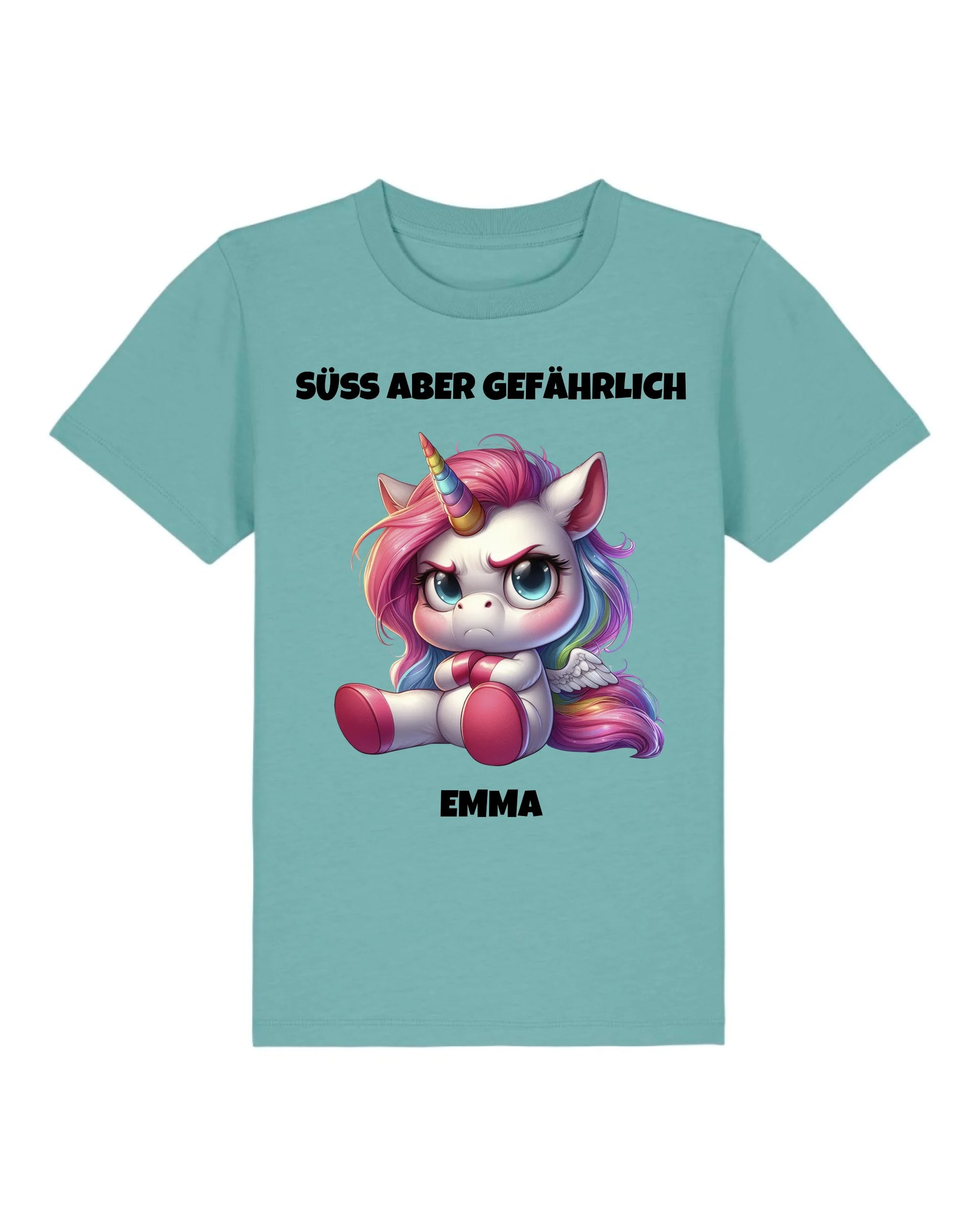 Süß aber gefährlich - Organic Kid's Shirt (personalisierbar) Mini Creator T-Shirt ST ST Teal-Monstera