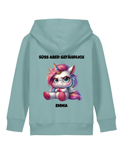 Süß aber gefährlich - Organic Kid's Hoodie (personalisierbar) Mini Cruiser Hoodie ST ST Teal-Monstera