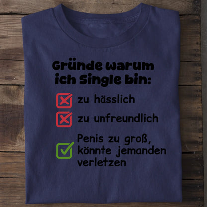 Gründe warum ich Single bin - Organic Men's Shirt (personalisierbar) Crafter T-Shirt ST ST French-Navy