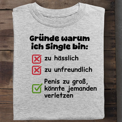 Gründe warum ich Single bin - Organic Men's Shirt (personalisierbar) Crafter T-Shirt ST ST Heather-Grey