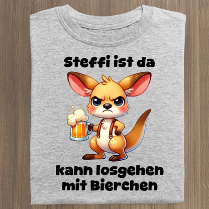 Bin da, kann losgehen - Organic Women's Shirt (personalisierbar) Serena T-Shirt ST ST Heather-Grey