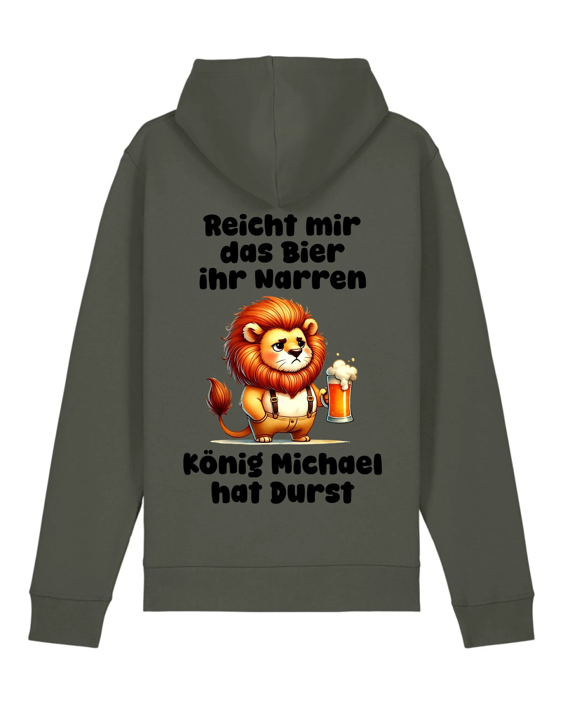 Der König hat Durst - Organic Unisex Hoodie (personalisierbar) Drummer 2.0 Hoodie ST ST Khaki