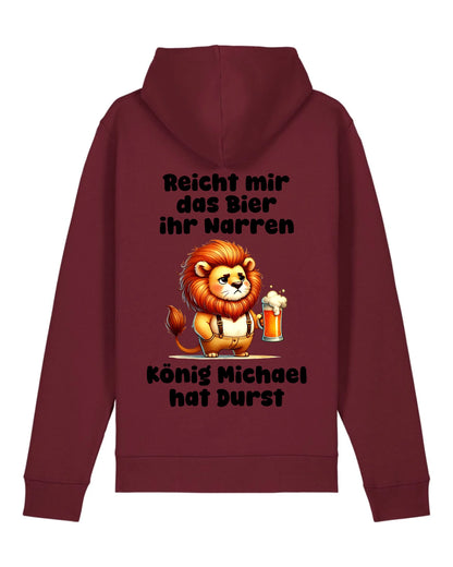Der König hat Durst - Organic Unisex Hoodie (personalisierbar) Drummer 2.0 Hoodie ST ST Burgundy