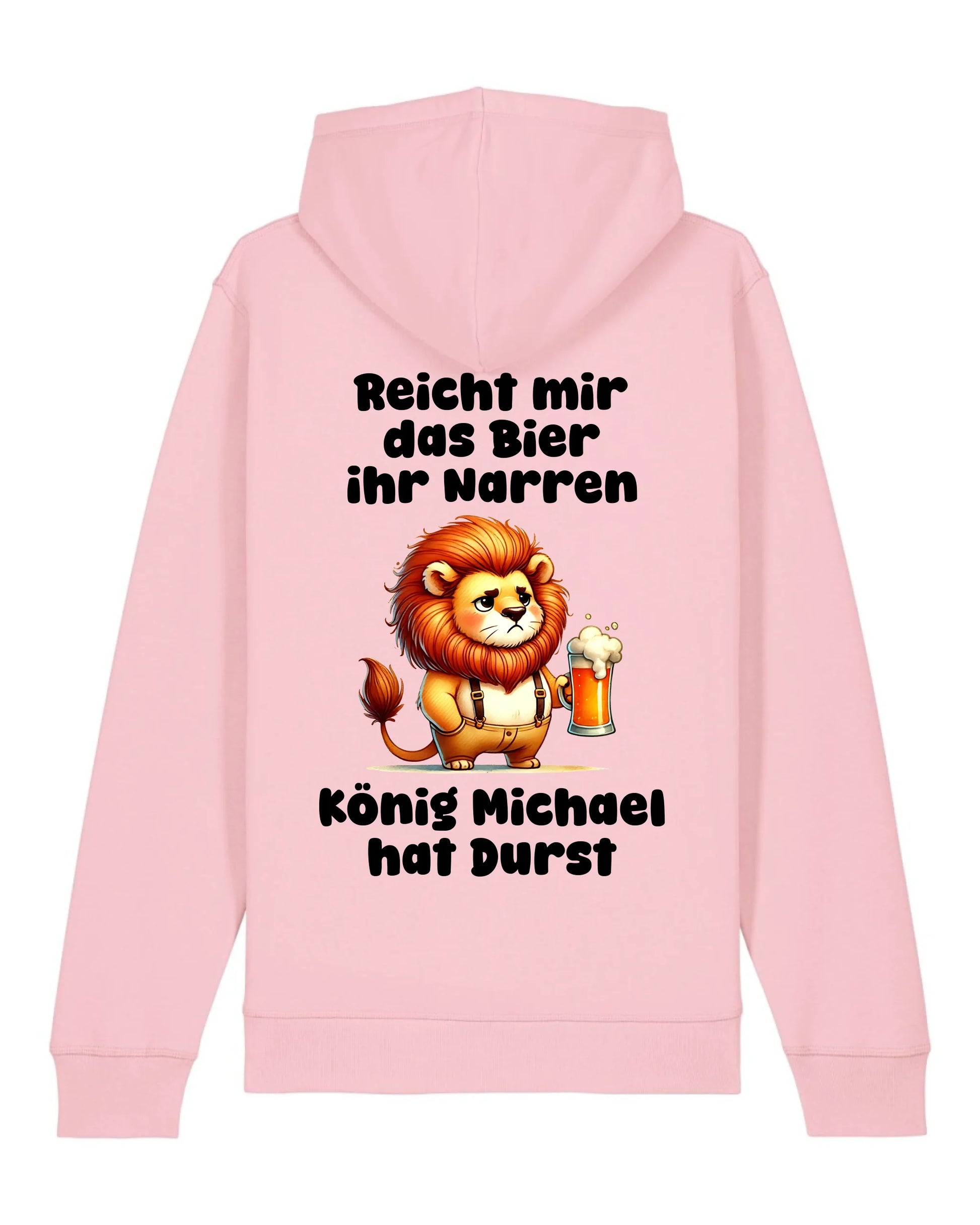 Der König hat Durst - Organic Unisex Hoodie (personalisierbar) Drummer 2.0 Hoodie ST ST Cotton-Pink