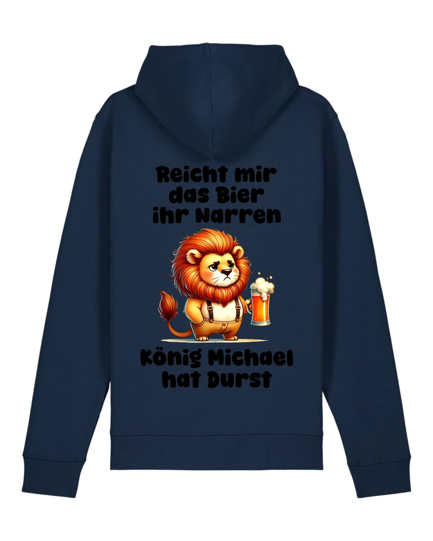 Der König hat Durst - Organic Unisex Hoodie (personalisierbar) Drummer 2.0 Hoodie ST ST French-Navy