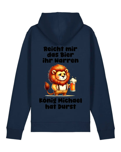 Der König hat Durst - Organic Unisex Hoodie (personalisierbar) Drummer 2.0 Hoodie ST ST French-Navy