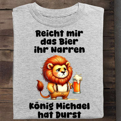 Der König hat Durst - Organic Men's Shirt (personalisierbar) Crafter T-Shirt ST ST Heather-Grey