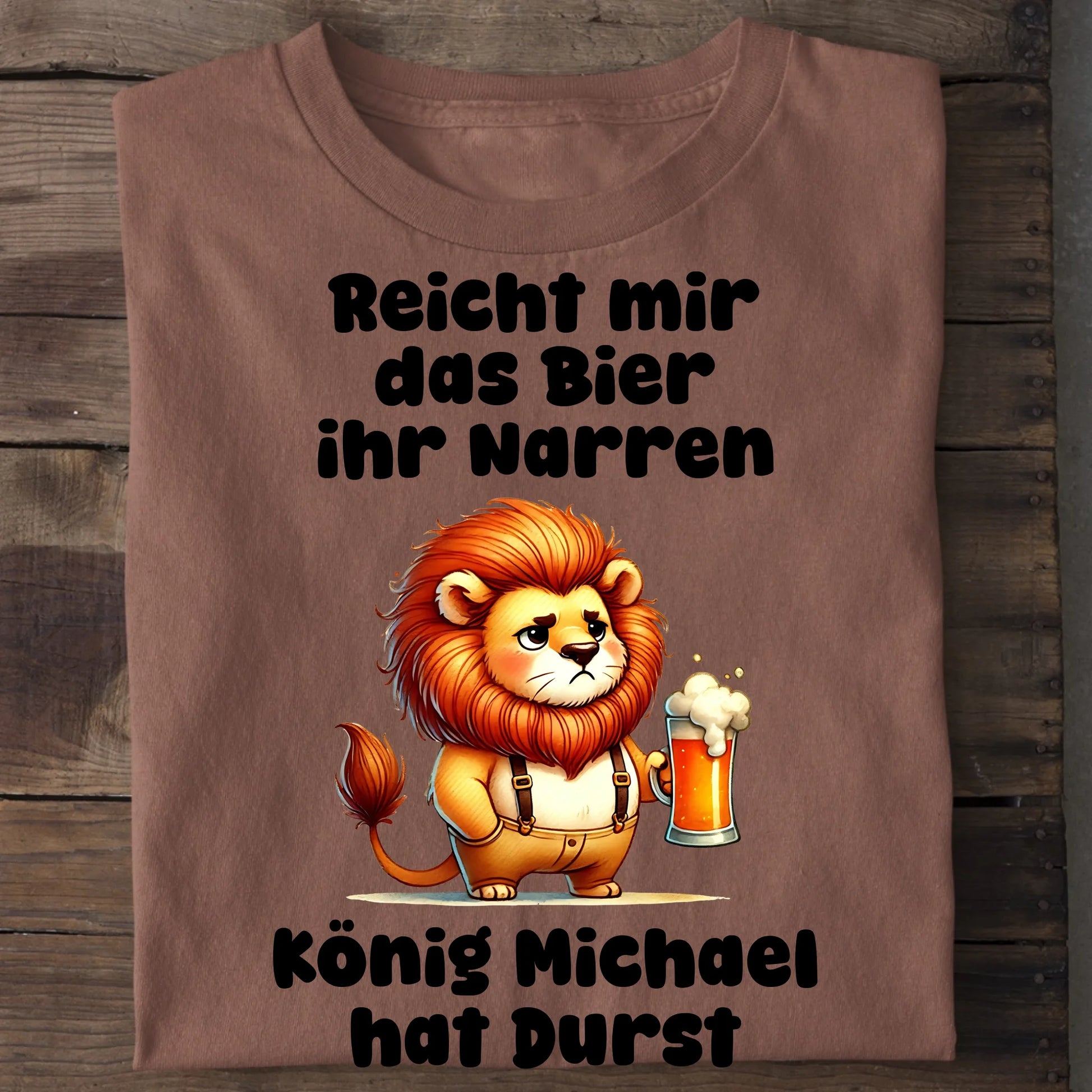 Der König hat Durst - Organic Men's Shirt (personalisierbar) Crafter T-Shirt ST ST Heritage-Brown