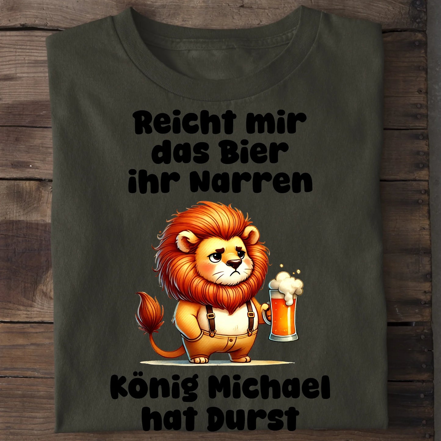 Der König hat Durst - Organic Men's Shirt (personalisierbar) Crafter T-Shirt ST ST Khaki