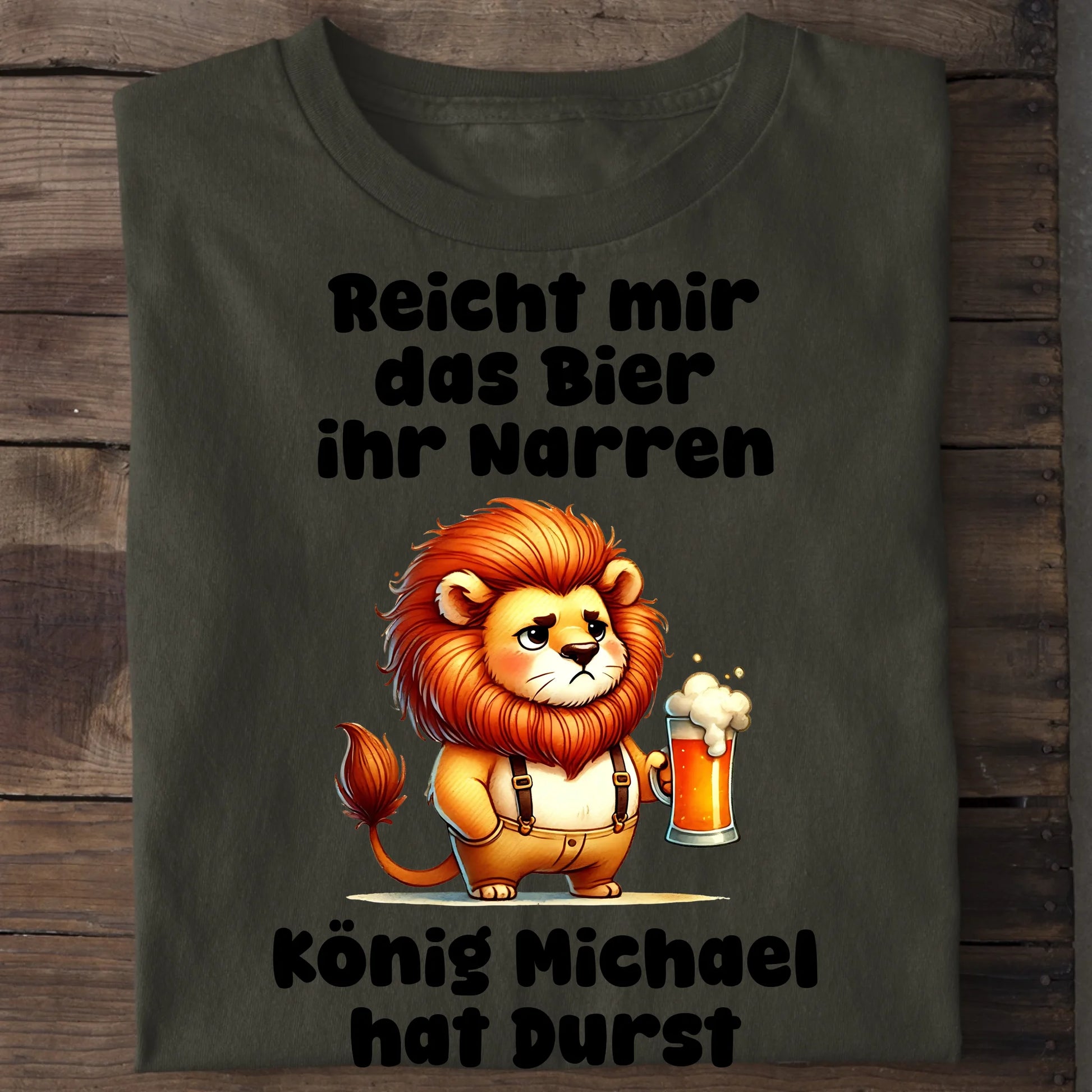 Der König hat Durst - Organic Men's Shirt (personalisierbar) Crafter T-Shirt ST ST Khaki
