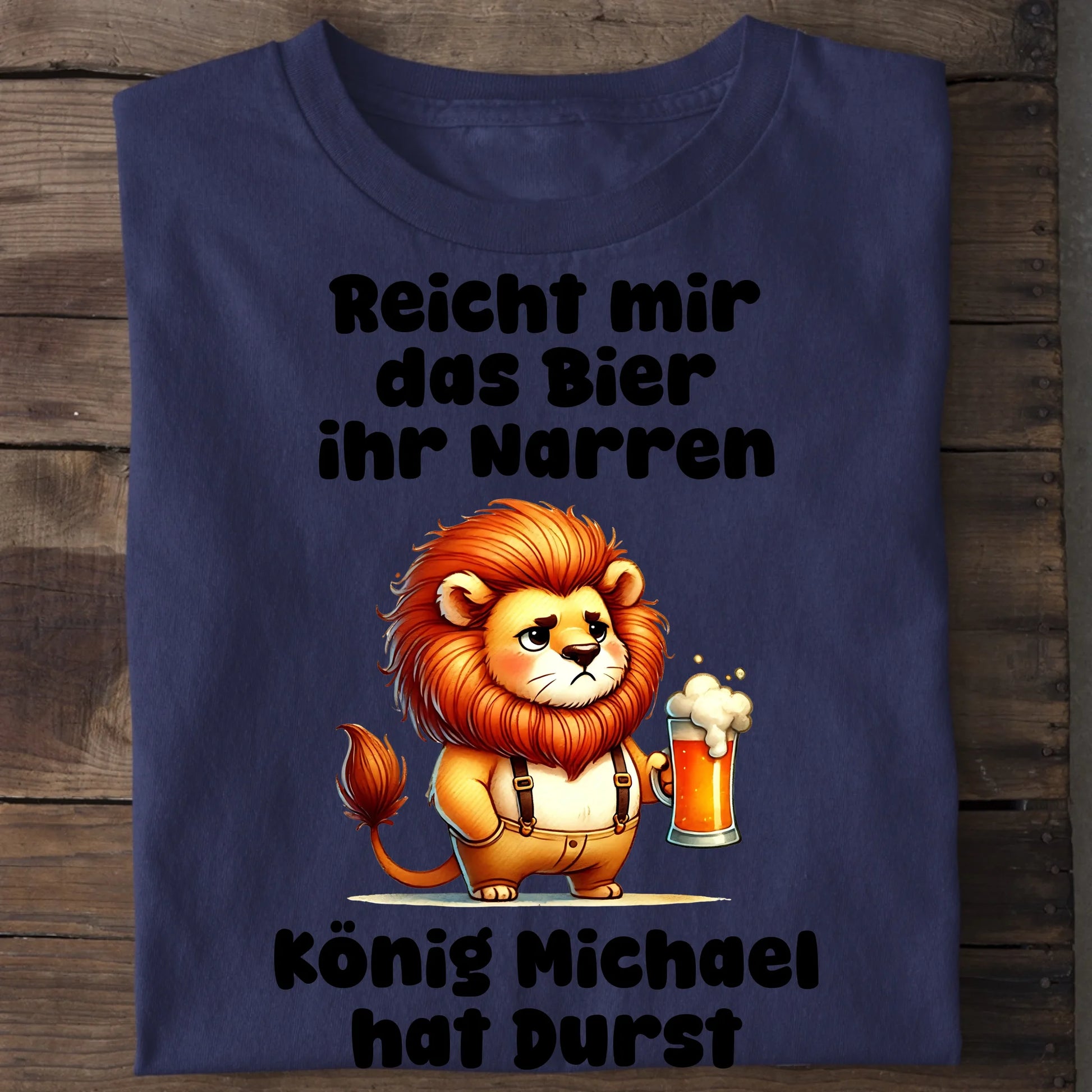 Der König hat Durst - Organic Men's Shirt (personalisierbar) Crafter T-Shirt ST ST French-Navy
