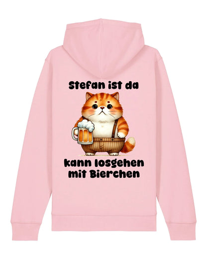 Bin da, kann losgehen - Organic Unisex Hoodie (personalisierbar) Drummer 2.0 Hoodie ST ST Cotton-Pink