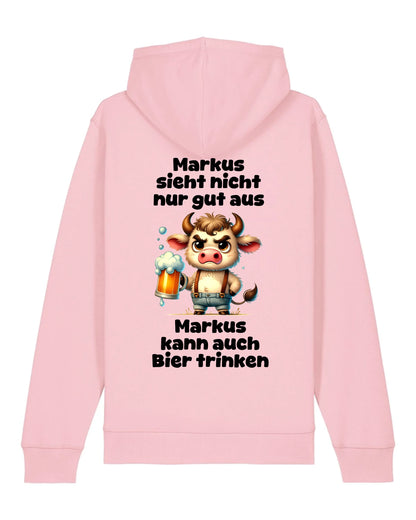 Ich sehe nicht nur gut aus - Organic Unisex Hoodie (personalisierbar) Drummer 2.0 Hoodie ST ST Cotton-Pink