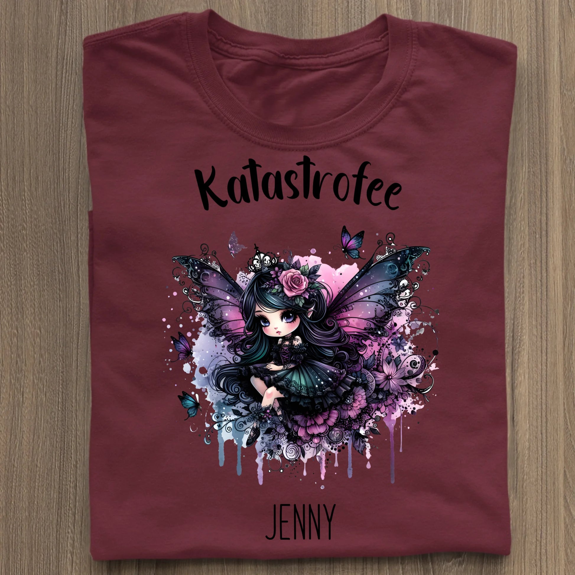 Katastrofee - Organic Women's Shirt (personalisierbar) Serena T-Shirt ST ST Burgundy