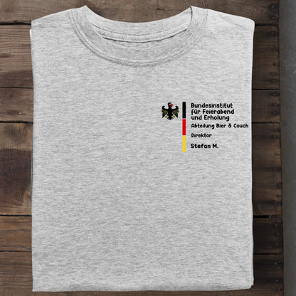 Bundesinstitut für Feierabend und Erholung - Organic Men's Shirt (personalisierbar) Crafter T-Shirt ST ST Heather-Grey
