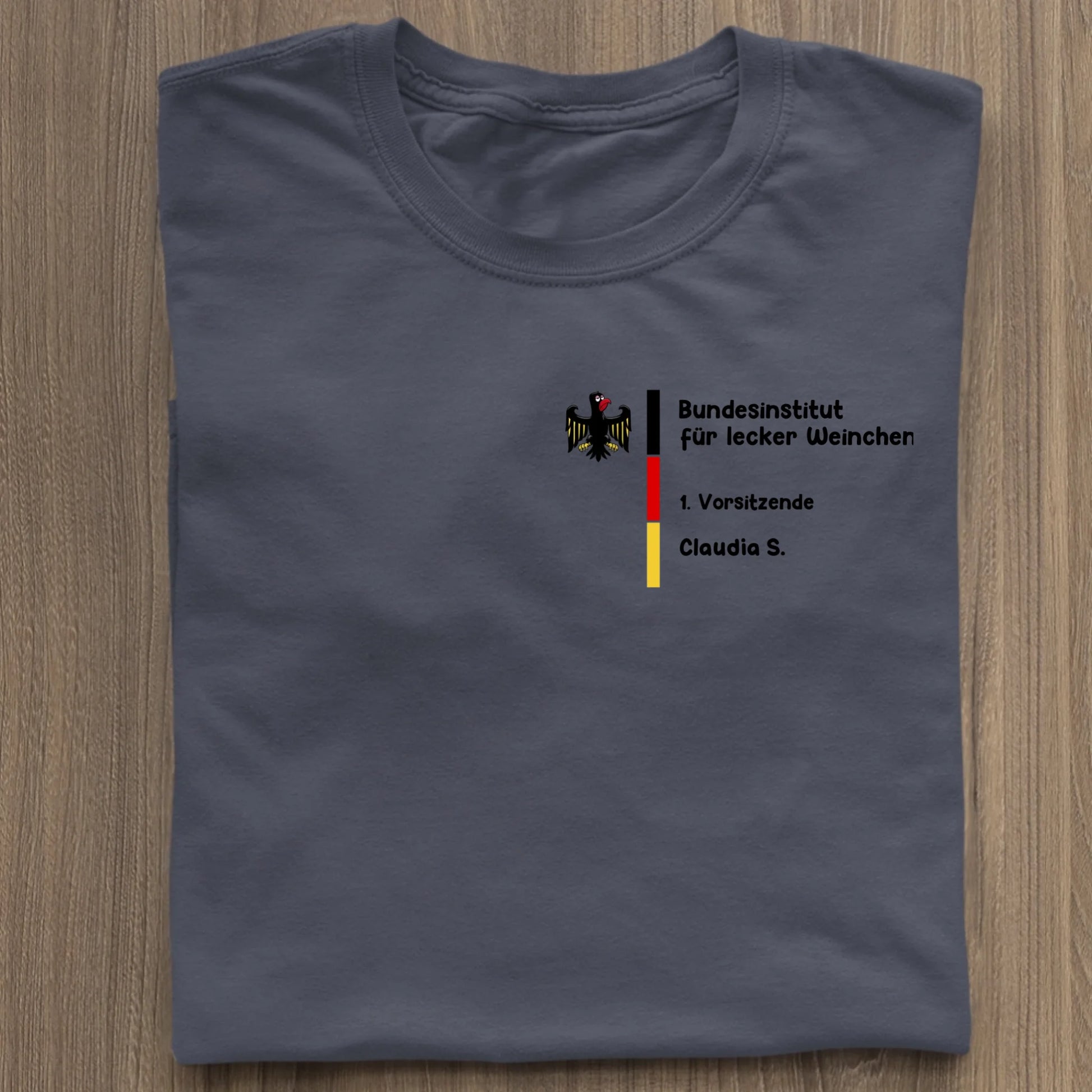 Bundesinstitut für lecker Weinchen - Organic Women's Shirt (personalisierbar) Serena T-Shirt ST ST French-Navy