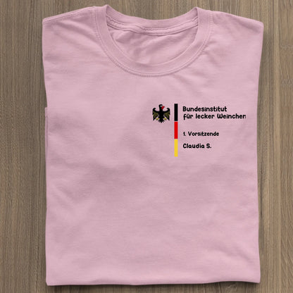 Bundesinstitut für lecker Weinchen - Organic Women's Shirt (personalisierbar) Serena T-Shirt ST ST Cotton-Pink