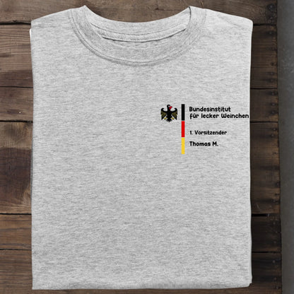 Bundesinstitut für lecker Weinchen - Organic Men's Shirt (personalisierbar) Crafter T-Shirt ST ST Heather-Grey