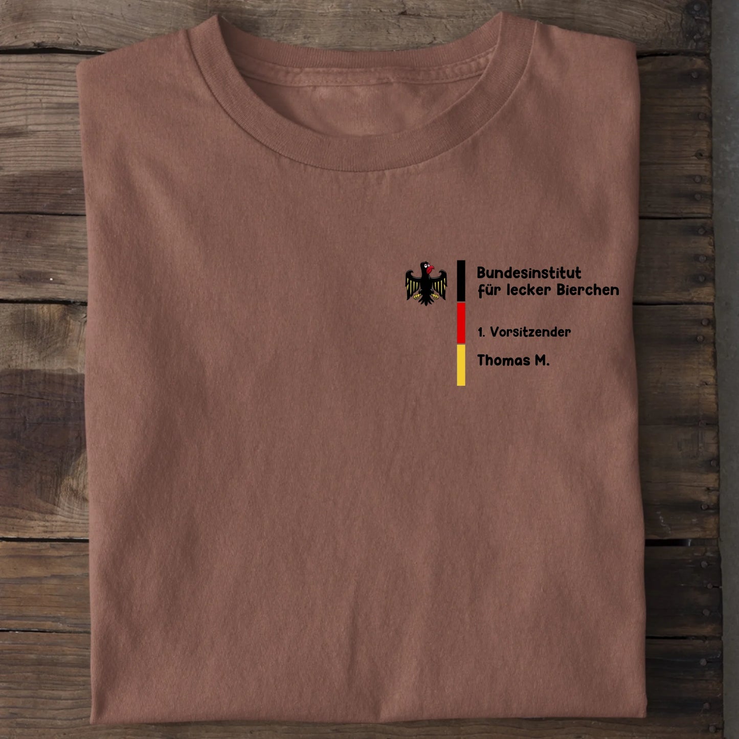 Bundesinstitut für lecker Bierchen - Organic Men's Shirt (personalisierbar) Crafter T-Shirt ST ST Heritage-Brown