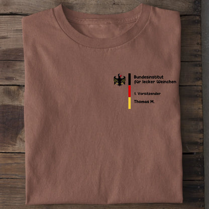 Bundesinstitut für lecker Weinchen - Organic Men's Shirt (personalisierbar) Crafter T-Shirt ST ST Heritage-Brown