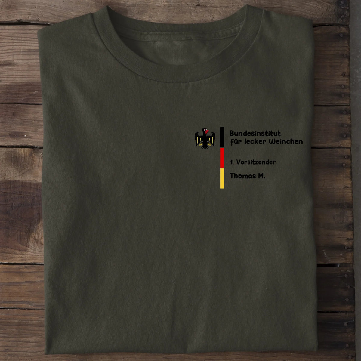 Bundesinstitut für lecker Weinchen - Organic Men's Shirt (personalisierbar) Crafter T-Shirt ST ST Khaki