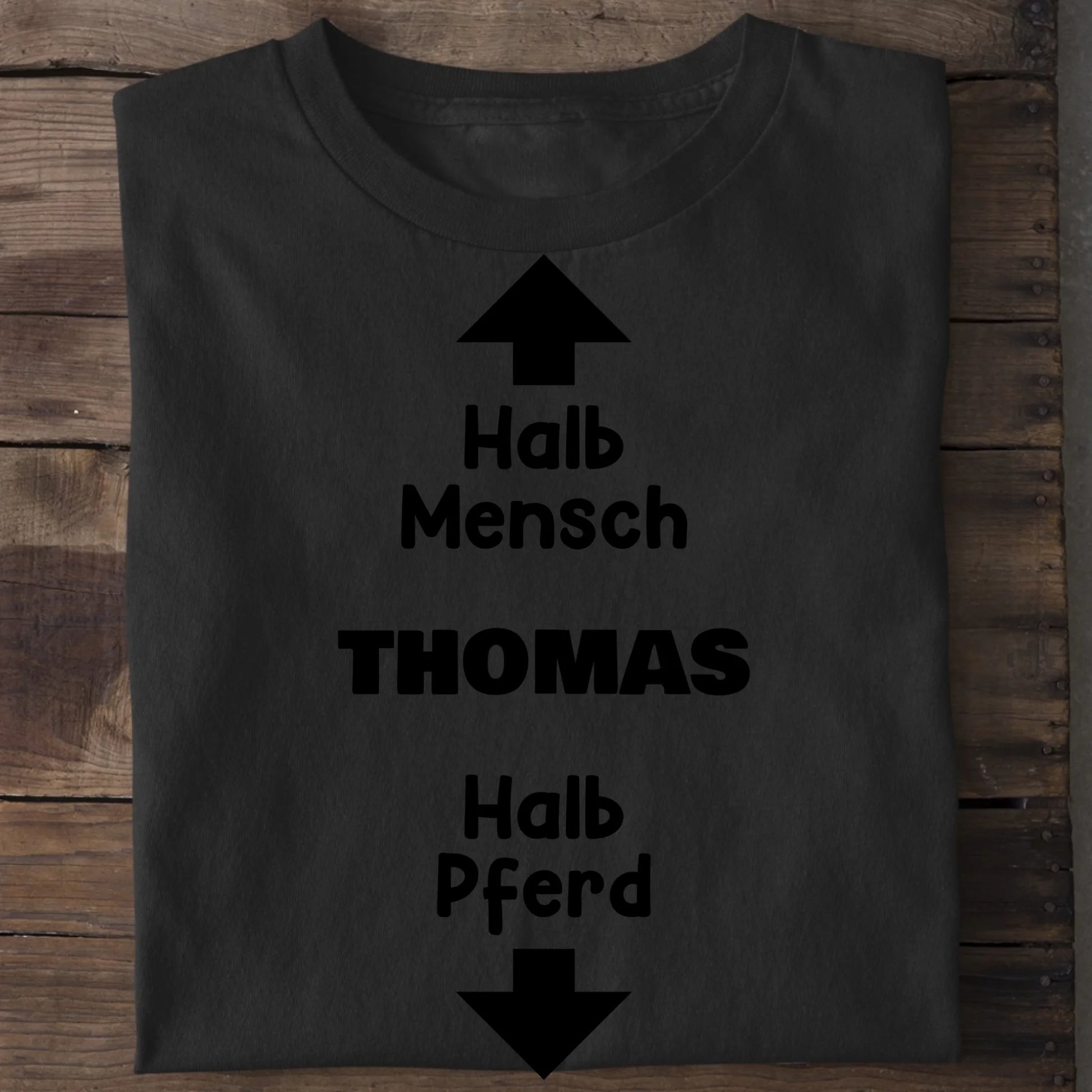 Halb Mensch, halb Pferd - Organic Men's Shirt (personalisierbar) Crafter T-Shirt ST ST Black