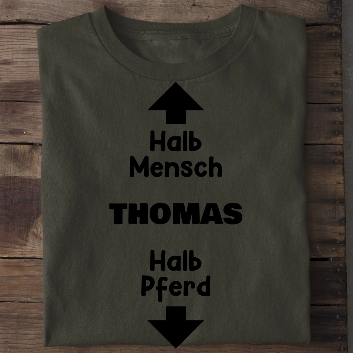 Halb Mensch, halb Pferd - Organic Men's Shirt (personalisierbar) Crafter T-Shirt ST ST Khaki