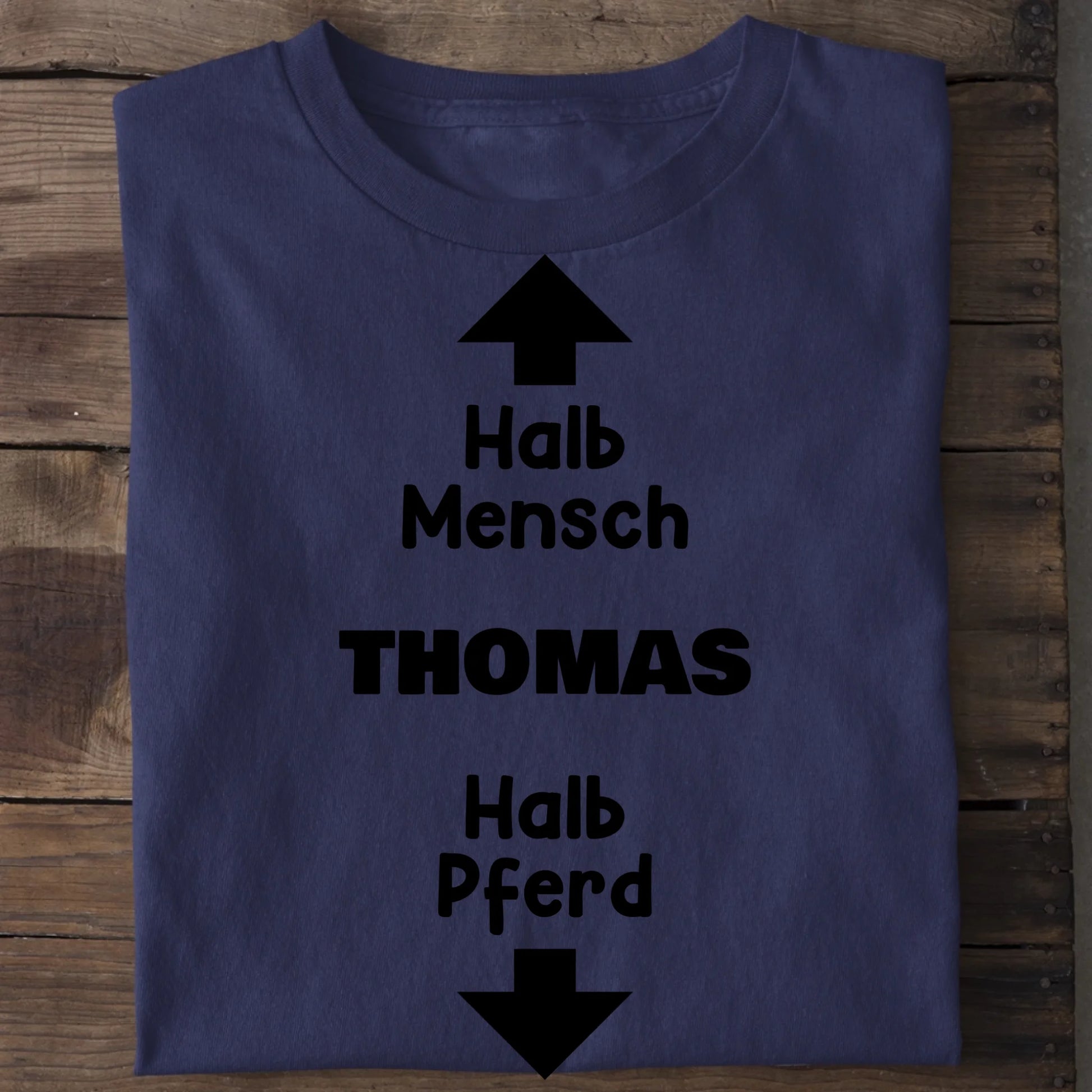 Halb Mensch, halb Pferd - Organic Men's Shirt (personalisierbar) Crafter T-Shirt ST ST French-Navy