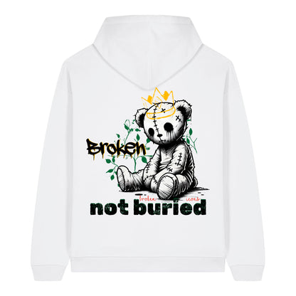Broken - Organic Heavy Oversized Unisex Hoodie White